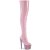 Pleaser BEJEWELED-3000-7 Stivali Sopra Il Ginocchio Con Plateau Ologramma Strass Rosa EU-35 / US-5
