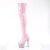 Pleaser BEJEWELED-3000-7 Stivali Sopra Il Ginocchio Con Plateau Ologramma Strass Rosa EU-35 / US-5