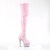 Pleaser BEJEWELED-3000-7 Stivali Sopra Il Ginocchio Con Plateau Ologramma Strass Rosa EU-35 / US-5