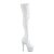 Pleaser BEJEWELED-3000-7 Stivali Sopra Il Ginocchio Con Plateau Ologramma Strass Bianco EU-43 / US-13