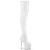 Pleaser BEJEWELED-3000-7 Stivali Sopra Il Ginocchio Con Plateau Ologramma Strass Bianco EU-44 / US-14