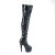Pleaser BEJEWELED-3011-7 Stivali Sopra Il Ginocchio Con Plateau Ologramma Strass Nero EU-41 / US-11
