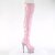 Pleaser BEJEWELED-3011-7 Stivali Sopra Il Ginocchio Con Plateau Ologramma Strass Rosa Chiaro EU-40 / US-10