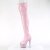 Pleaser BEJEWELED-3011-7 Stivali Sopra Il Ginocchio Con Plateau Ologramma Strass Rosa Chiaro EU-36 / US-6
