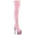 Pleaser BEJEWELED-3011-7 Stivali Sopra Il Ginocchio Con Plateau Ologramma Strass Rosa Chiaro EU-37 / US-7