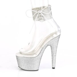 Pleaser BEJEWELED-724RS Sandali con Plateau Strass Trasparente Argento EU-35 / US-5