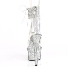 Pleaser BEJEWELED-724RS Sandali con Plateau Strass Trasparente Argento EU-35 / US-5