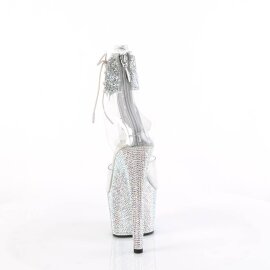 Pleaser BEJEWELED-724RS-02 Sandali con Plateau Strass Trasparente Argento EU-35 / US-5