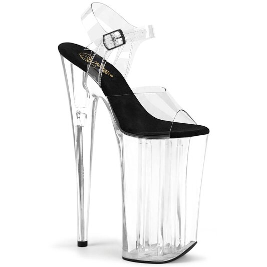 Pleaser BEYOND-008 Sandali con Plateau Trasparente Nero EU-36 / US-6