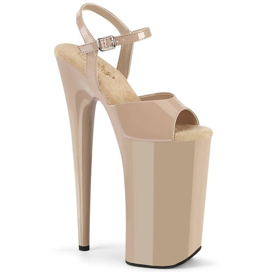 Pleaser BEYOND-009 Sandali con Plateau Vernice Beige EU-39 / US-9