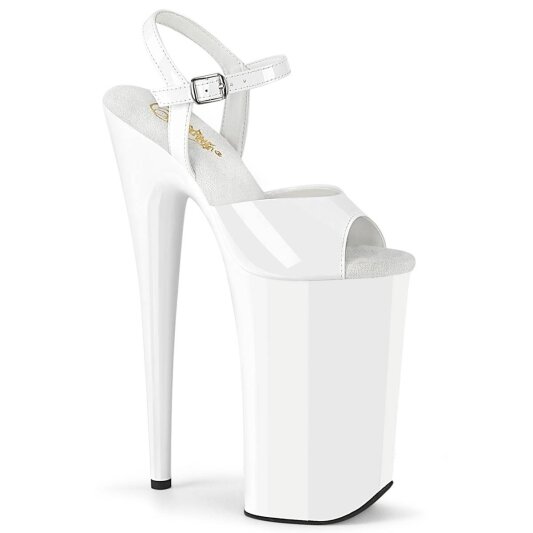 Pleaser BEYOND-009 Sandali con Plateau Vernice Bianco EU-36 / US-6