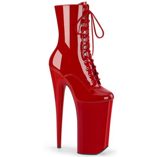Pleaser BEYOND-1020 Stivaletti con Plateau Vernice Rosso EU-42 / US-12