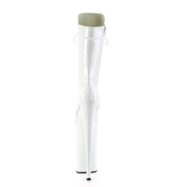 Pleaser BEYOND-1050 Stivaletti con Plateau Vernice Bianco EU-40 / US-10