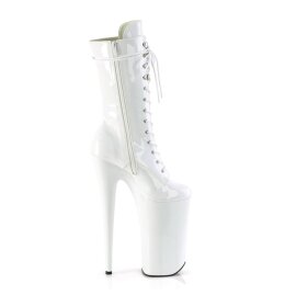 Pleaser BEYOND-1050 Stivaletti con Plateau Vernice Bianco EU-36 / US-6