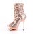 Pleaser BLONDIE-R-1008 Stivaletti con Plateau Paillettes Cromato Dorato Rosa EU-36 / US-6