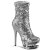 Pleaser BLONDIE-R-1009 Stivaletti con Plateau Paillettes Cromato Argento EU-36 / US-6