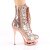 Pleaser BLONDIE-R-1020 Stivaletti con Plateau Paillettes Cromato Dorato Rosa EU-36 / US-6