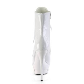 Pleaser BLONDIE-R-1020 Stivaletti con Plateau Vernice Cromato Bianco EU-35 / US-5