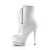 Pleaser BLONDIE-R-1020 Stivaletti con Plateau Vernice Cromato Bianco EU-35 / US-5