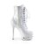 Pleaser BLONDIE-R-1020 Stivaletti con Plateau Vernice Cromato Bianco EU-35 / US-5