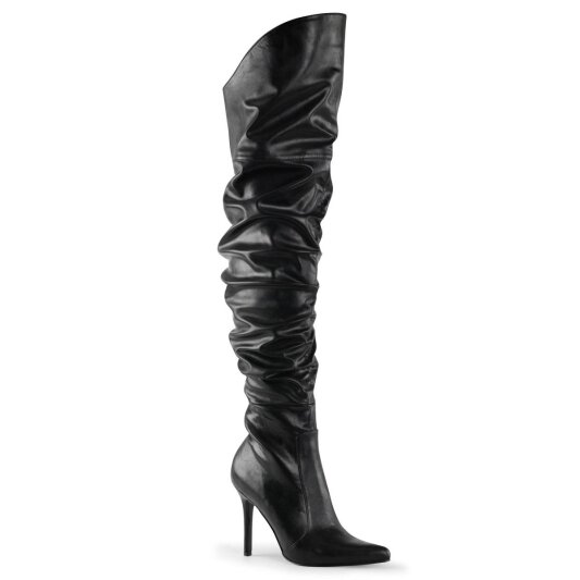 Pleaser CLASSIQUE-3011 Stivali Sopra Il Ginocchio Similpelle Nero EU-35 / US-5