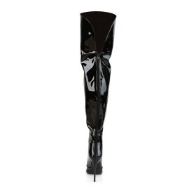 Pleaser COURTLY-3012 Stivali Sopra Il Ginocchio Vernice Nero EU-37 / US-7