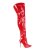 Pleaser COURTLY-3012 Stivali Sopra Il Ginocchio Vernice Rosso EU-36 / US-6