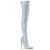 Pleaser COURTLY-3015 Stivali Sopra Il Ginocchio Glitter Bianco EU-36 / US-6