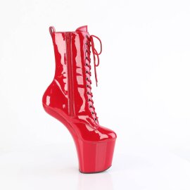 Pleaser CRAZE-1040 Stivaletti con Plateau Vernice Rosso EU-38 / US-8
