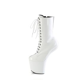 Pleaser CRAZE-1040TT Stivaletti con Plateau Vernice Nero Bianco EU-38 / US-8