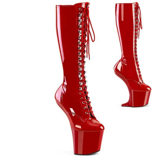 Pleaser CRAZE-2023 Stivali con Plateau Vernice Rosso EU-37 / US-7