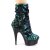 Pleaser DELIGHT-1004 Stivaletti con Plateau Paillettes Verde EU-35 / US-5
