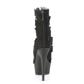 Pleaser DELIGHT-1014 Stivaletti con Plateau in Camoscio Sintetico Nero EU-36 / US-6
