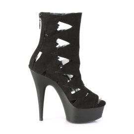 Pleaser DELIGHT-1014 Stivaletti con Plateau in Camoscio Sintetico Nero EU-36 / US-6