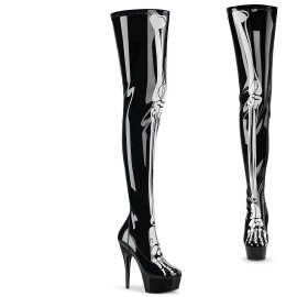 Pleaser DELIGHT-3000BONE Stivali Sopra il Ginocchio Con...