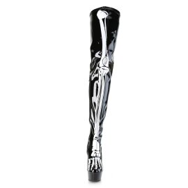 Pleaser DELIGHT-3000BONE Stivali Sopra il Ginocchio Con...
