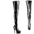 Pleaser DELIGHT-3000BONE Stivali Sopra il Ginocchio Con Plateau in Vernice Nero EU-36 / US-6