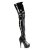 Pleaser DELIGHT-3000BONE Stivali Sopra il Ginocchio Con Plateau in Vernice Nero EU-36 / US-6