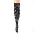 Pleaser DELIGHT-3004 Stivali Sopra Il Ginocchio Con Plateau Paillettes Blu EU-37 / US-7