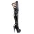Pleaser DELIGHT-3055 Stivali Sopra Il Ginocchio Con Plateau Vernice Nero EU-35 / US-5