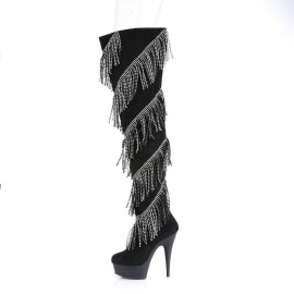 Pleaser DELIGHT-3065 Stivali Sopra Il Ginocchio Con Plateau Nero EU-36 / US-6