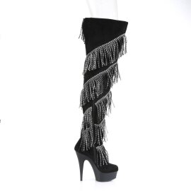 Pleaser DELIGHT-3065 Stivali Sopra Il Ginocchio Con Plateau Nero EU-36 / US-6