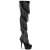 Pleaser DELIGHT-3065 Stivali Sopra Il Ginocchio Con Plateau Nero EU-36 / US-6