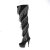 Pleaser DELIGHT-3065 Stivali Sopra Il Ginocchio Con Plateau Nero EU-36 / US-6