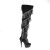 Pleaser DELIGHT-3065 Stivali Sopra Il Ginocchio Con Plateau Nero EU-36 / US-6
