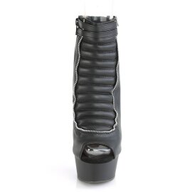 Pleaser DELIGHT-600-18 Stivaletti con Plateau in Similpelle Nero EU-37 / US-7