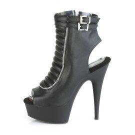 Pleaser DELIGHT-600-18 Stivaletti con Plateau in Similpelle Nero EU-37 / US-7