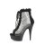 Pleaser DELIGHT-600-33RM Stivaletti con Plateau in Camoscio Sintetico Strass Nero EU-37 / US-7