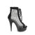 Pleaser DELIGHT-600-33RM Stivaletti con Plateau in Camoscio Sintetico Strass Nero EU-39 / US-9