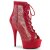Pleaser DELIGHT-600-33RM Stivaletti con Plateau in Camoscio Sintetico Strass Rosso EU-36 / US-6